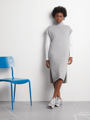 Women's Canvas Sleeveless Cotton Knitwear Column Dress