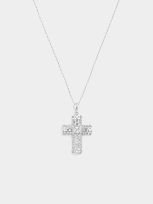 Cheté Sterling Silver Cubic Zirconia Pope Cross Pendant