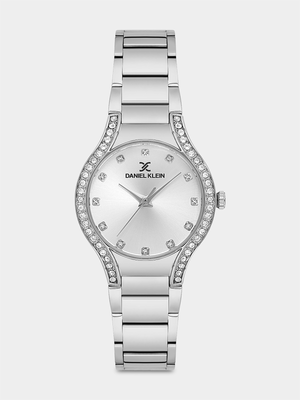 Daniel Klein Silver Plated Silver Tone Dial Stainless Steel Bracelet Watch
