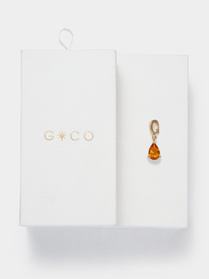 14ct Gold Plated Yellow Topaz Cubic Zirconia November Birthstone Charm