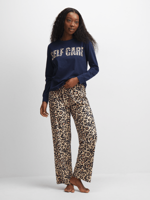 Exact Women's Navy & Natural Animal Sleepwear Set