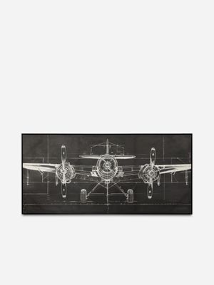 Aviation Sketch Front Facing Printed Canvas Wall Art