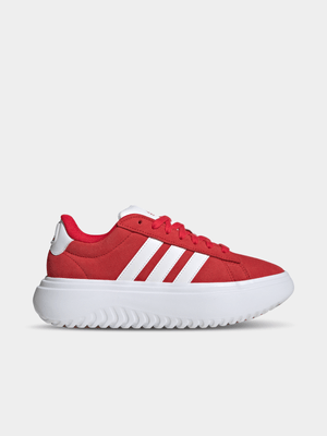 Women's adidas Grandcourt Platform Red/White Sneaker