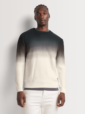 Men's Markham Crew Ombre Ecru Knitwear