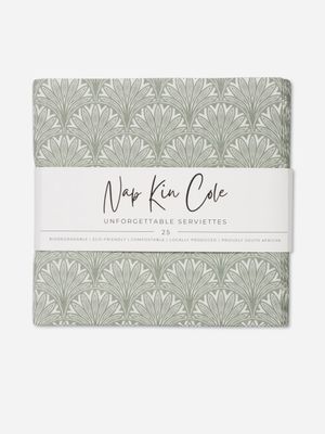 Sage Art Deco Fan Paper Napkins 40x40