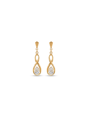 Yellow Gold Infinity Drop Earrings