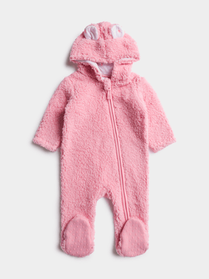 Jet Infant Girls Pink Fleece Sleepsuit