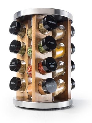 Baccarat Spice Market Khari Stainless Steel 16 Jar Spice Rack