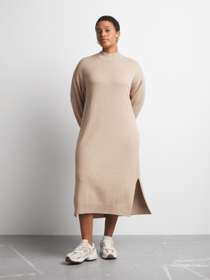 Women's Canvas Cotton Knitwear Column Dress