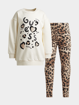 Younger Girl Guess Multi Set Long Sleeve Active Top & Leggings