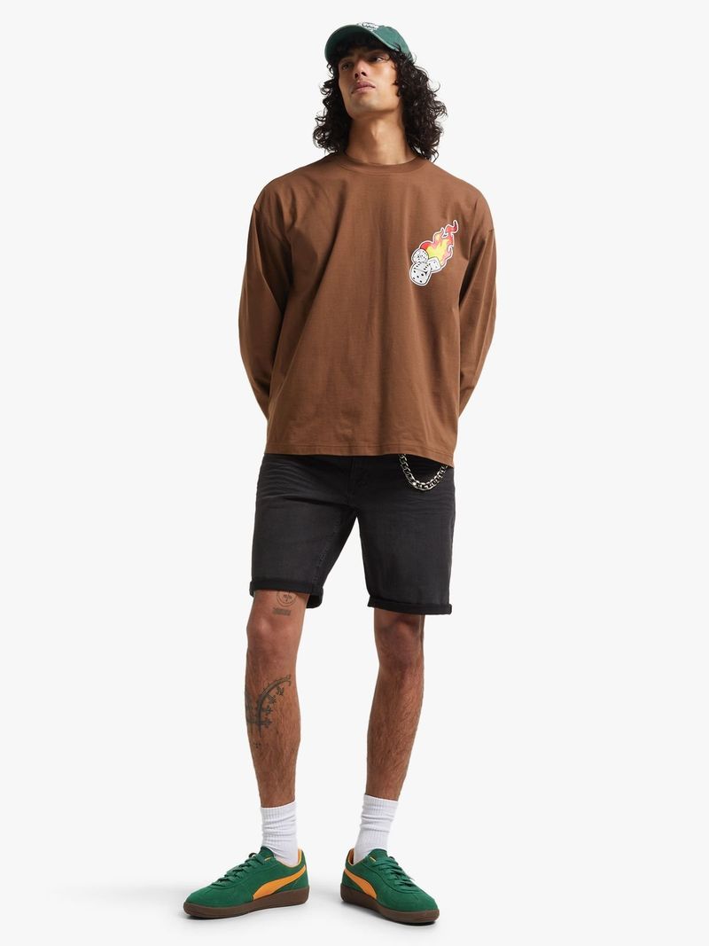 Redbat Men's Black Denim Shorts Bash