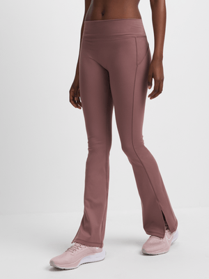 TS Womens Piped Flare Leg Mauve Pants