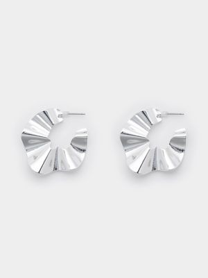 Folded Oval Hoop Earrings