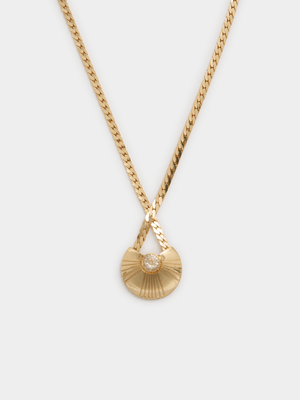 Half Moon Pendant Chain Necklace
