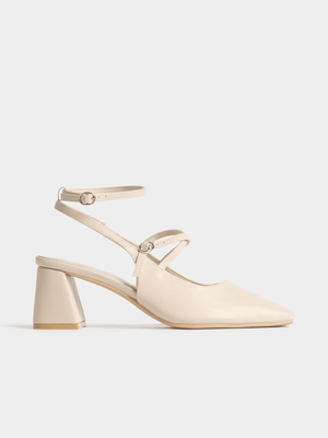 Jet Women's Nude Patent Ankle Strap Block
