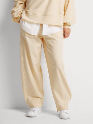 Women Me&B Yellow  Barrel Leg Sweat Pants