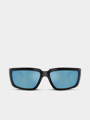 Arnette TAGGIT Black/Royal Blue Rubber 62 Polarized Sunglasses