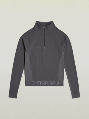 G-Star Women's Seamless Zip Grey Top