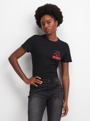Redbat Women's Sippy Cup Graphic Black T-shirt