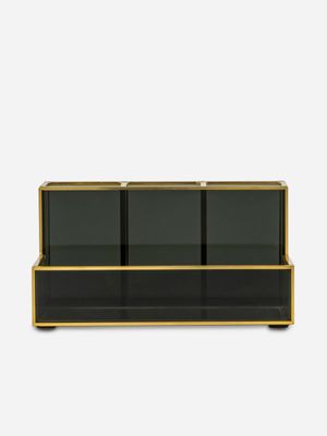 Smokey Glass & Metal Organiser