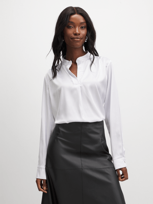 Jet Women's White Satin Blouse