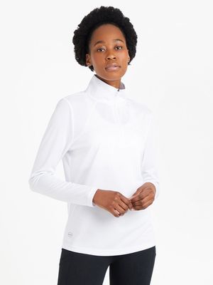 TS Womens Dri-Tech® 1/4 Zip White Top