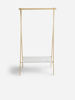 H & S Collection Multi Clothes Rack Bamboo