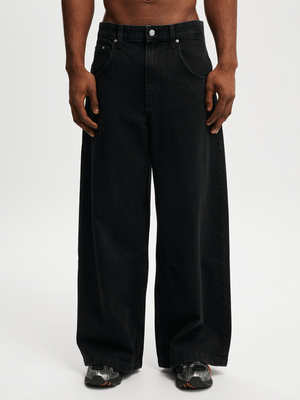 Men's Cotton On Black Y2k Super Wide Jeans