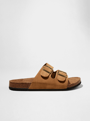 Men's Cotton On Brown Double Buckle Sandal