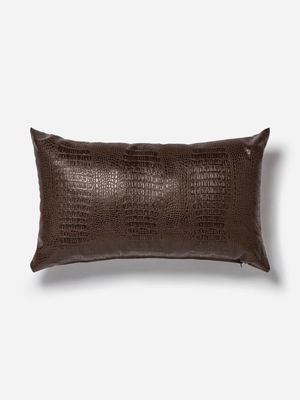 Croc Texture Scatter Cushion Chocolate 35x60