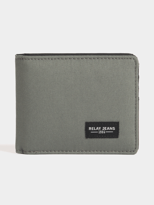 Relay Jeans Mens Canvas Billfold  Grey Wallet