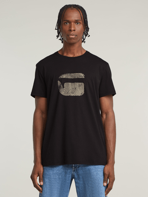 G-Star Men's Finger Print Burger Black T-Shirt