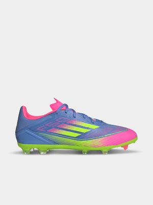 adidas Mens F50 League FG/MG Blue/Lemon/Pink Boots