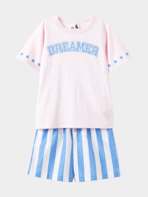 Cotton On Kids Kelly Pink Short Sleeve Pyjama Set