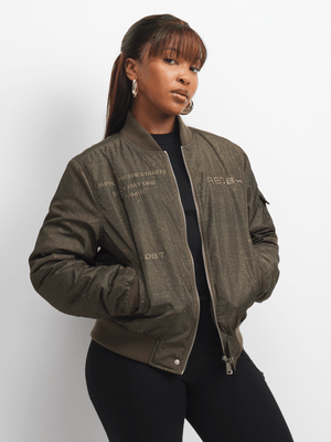 Redbat Classics Women's Brown Utility Bomber Jacket