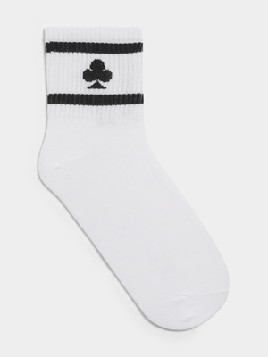 The FIX Unisex White & Black Club Deck Of Card Socks