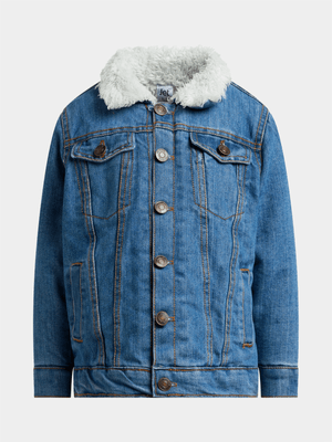Jet Younger Boys Denim Sherpa Jacket
