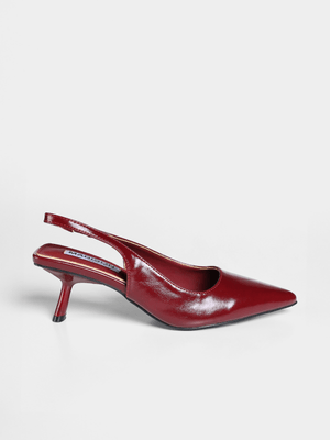 Women's Madison Red Germani Plain Slingback Heels