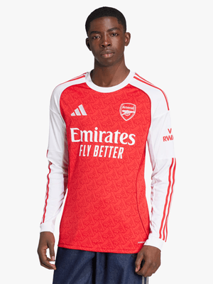 adidas Mens Arsenal Home 25/26 Long Sleeve Stadium Jersey