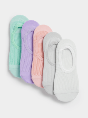 TS 5 Pack Mesh Invisible Pastel Socks