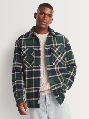 Men's Relay Jeans Oversized Green Check Overshirt