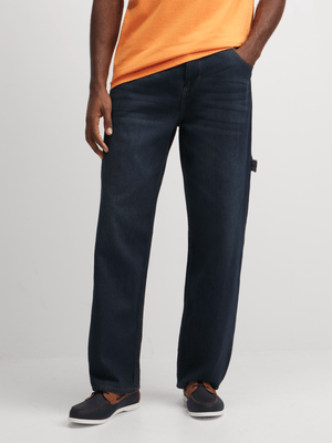 Jet Men's Dark Teastain Baggy Carpenter Denim