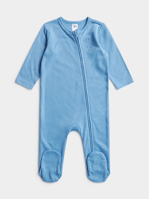 Jet Infant Boys Blue Zip-up Sleepsuit