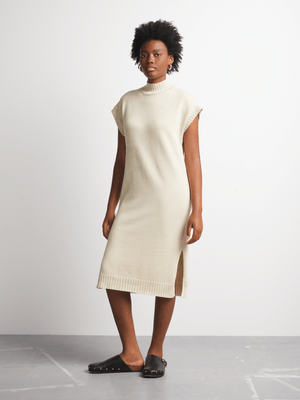 Women's Canvas Sleeveless Cotton Knitwear Column Dress