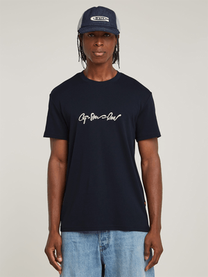 G-Star Mens G-Script Blue T-Shirt