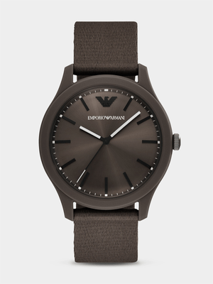 Emporio Armani Brown Fabric Watch