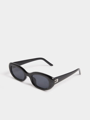 The FIX Women's Black Round Frame Sunglasses