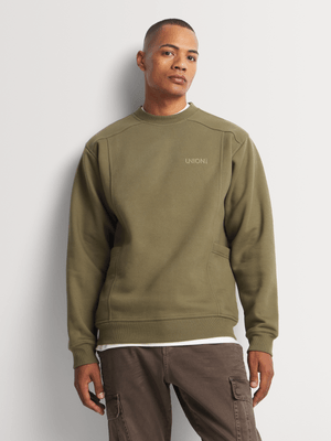 Union-DNM Men's Embroidered Graphic Fatigue Utility Sweater