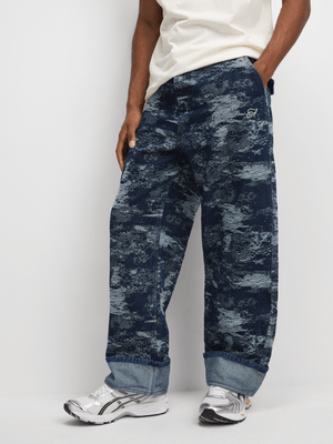 Archive Men's Blue Jacquard Denim Jeans