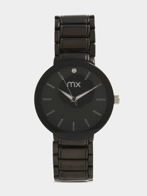 MX Black Plated Black Dial Bracelet Watch